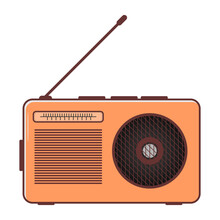 Illustration Of Retro Radio. Illustration And Radio Icon.