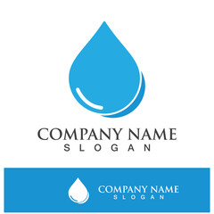 Canvas Print - Blue water drop vector logo icon