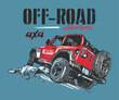 Off road adventure car vector illustration