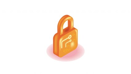 Poster - safe secure golden padlock animation