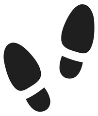 Canvas Print - Shoe mark. Black footprint. Step logo. Foot shape