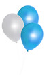 PNG. Blue and white Balloon on transparent background..