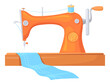 Sewing machine icon. Needlework cartoon symbol. Handmade hobby