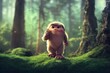 3D rendered Sasquatch (Bigfoot) with cute kawaii look like modern animation. Computer generated furry mythological creature based on 