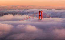 Golden Gate Bridge Foggy Sunset Colors