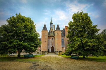 Canvas Print - Entrance of Chateau du Moulin in Lassay-sur-Croisne, Loire Valley, France