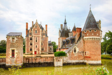 Canvas Print - Chateau du Moulin in Lassay-sur-Croisne, Loire Valley, France