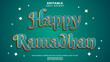 © Toing - Happy ramadhan editable text effect design vector template, modern style
