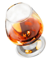 Poster - Transparent Glass with whiskey isolated on white