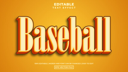 Wall Mural - Baseball team vintage text style, editable text effect design template
	
