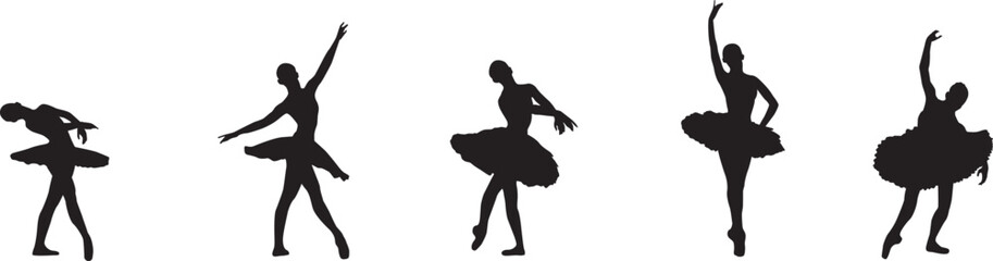 Wall Mural - ballet dancer silhouettes