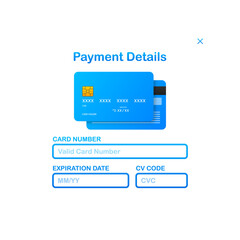 Business card with pay details for web page design. Online shopping. Credit card. Online store. Vector stock illustration.