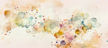 Watercolor Spots On Paper. Splashes Of Stained Paper With Paint.