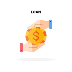 Wall Mural - Loan flat icon. Vector illustration on white background. Can used for digital product, presentation, UI and many more.