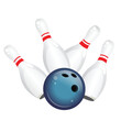 Bowling pins and ball vector isolated
