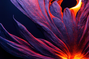 Fototapete - Abstract glowing background in the form of frozen volcanic lava. Charming screen design.