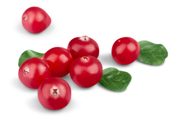 Sticker - Red ripe cranberries on background