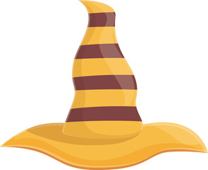 Wall Mural - Lined magic hat icon cartoon vector. Star cap. Top wizard