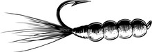PNG Engraved Style Illustration For Posters, Decoration And Print. Hand Drawn Sketch Of Fishing Tackle In Black Isolated On White Background. Detailed Vintage Etching Style Drawing.	
