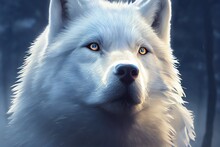 Portrait Of A White Wolf