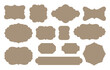 © Cute Design - Vintage tags labels cut file set. Retro tags silhouette pattern collection isolated on white. Craft paper badge cutting knife form. Classic old fashioned label figured shapes for cutter machine.
