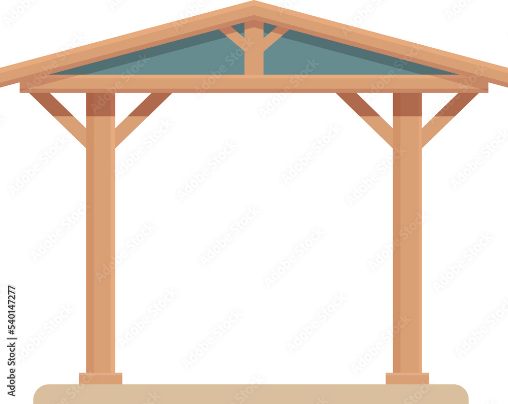 Shelter pergola icon cartoon vector. Wooden patio. House construction ...