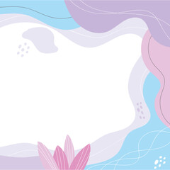 Wall Mural - Abstract backgrounds with organic shapes and hand draw line in pastel colors. Modern design template with space for text. Minimal stylish cover for branding design. Vector illustration