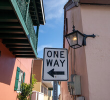 One-Way Street Sign In St. Augustine Florida 