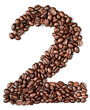Number 2 Made of Coffee Beans Isolated