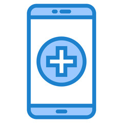 Wall Mural - Health blue style icon