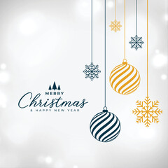 Wall Mural - merry christmas festival background with xmas ball design