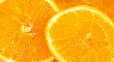 Slices of orange close up