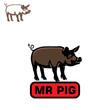 © nenk123 - big boar logo, silhouette of smart pig standing vecctor illustrations
