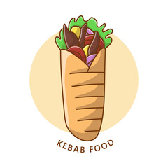 Wall Mural - Kebab Beef Logo. Food and Drink Illustration. Turkish Food meal Icon Symbol