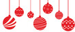 Red Christmas balls clipart PNG