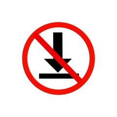 Poster - No download sign icon ,block download icon 