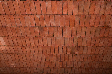 Canvas Print - brown brick wall textured, construction industry