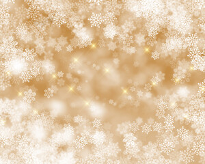 Poster - Christmas background with snowflakes, lights and stars