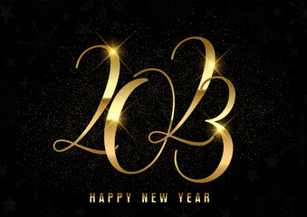 Poster - Elegant happy new year background with gold numbers