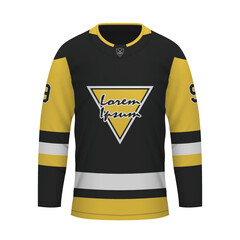 Wall Mural - Realistic Ice Hockey shirt of Pittsburgh, jersey template