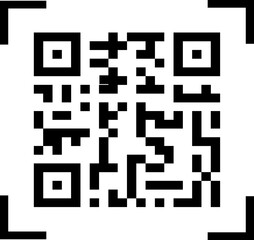 capture qr code on mobile phone. hand holding phone with qr code.