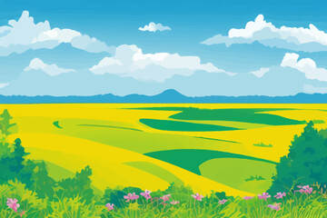 Canvas Print - set of vector landscape background, beautiful