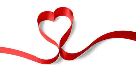 Poster - St. Valentine's Day, Heart from a ribbon