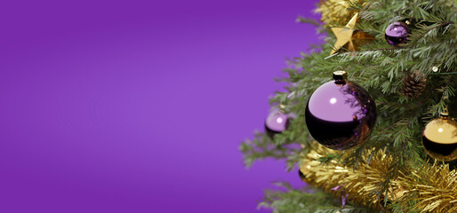 Wall Mural - christmas background with christmas decoration - 3d rendering