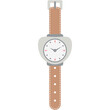 wristwatch analog classic brown leather strap watch