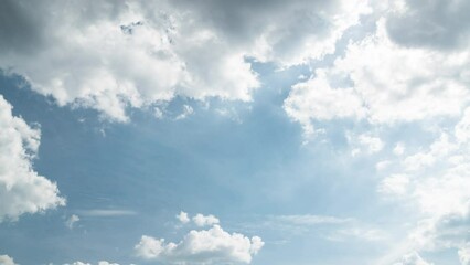 Wall Mural - time laps of blue sky and white clouds