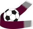 Football, soccer Ball with scarf.V ector illustration of abstract soccer,football ball