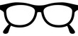 Cartoon glasses or sunglasses. Glasses model icon or symbol, man, women frames.  Black rim glasses spectacles silhouettes, eyeglasses optical, frame model. Reading glasses