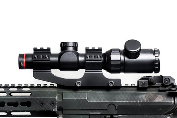 Wall Mural - Sniper scope rifle attach on rifle weapon gun isolate on white background