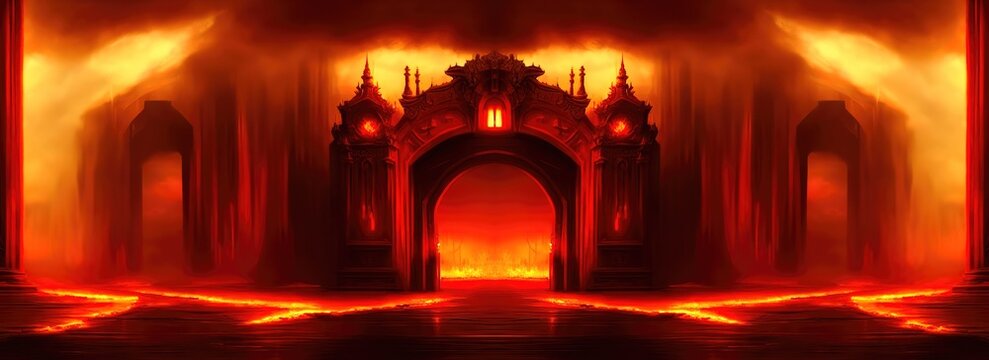 gate to hell, the passage to the realm of the dead. the gate to the domain of the devil lucifer. eve